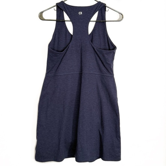 GapFit Brushed Jersey Exercise Athletic Racerback Dress, Navy Blue size S - Picture 3 of 8